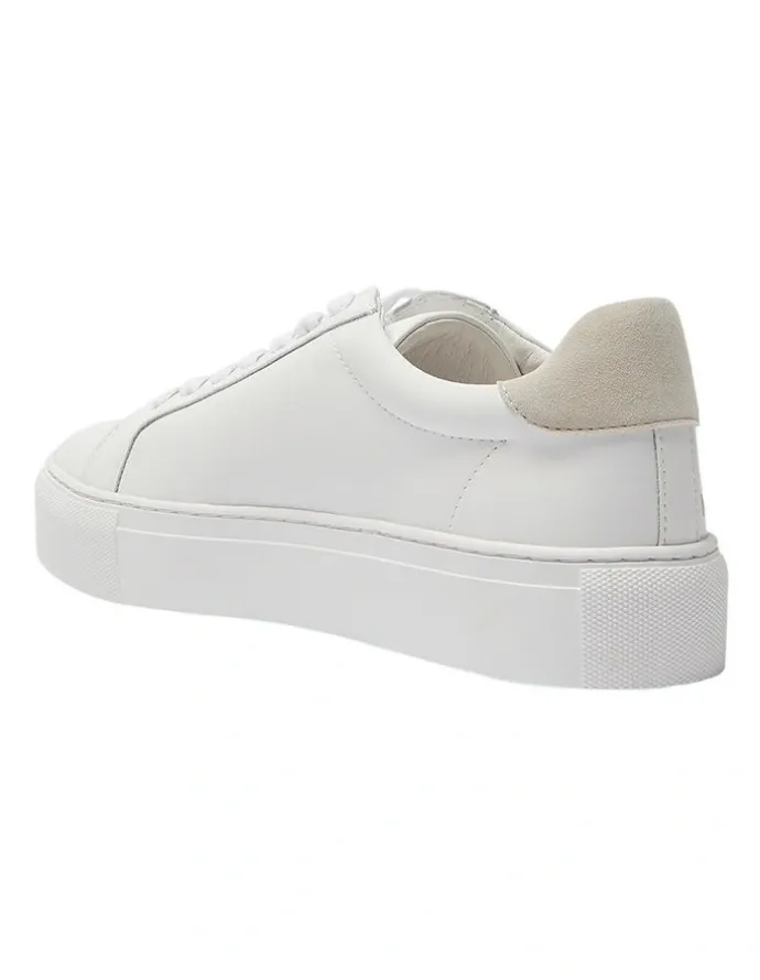 Marcs Trio Leather Sneakers in White/Natural