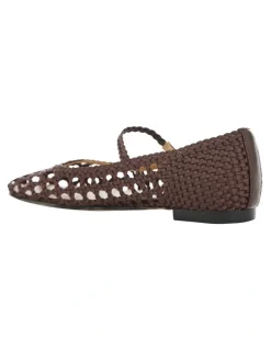 Marcs Tully Ballet Flats in Chocolate Weave