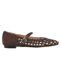 Marcs Tully Ballet Flats in Chocolate Weave