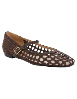Marcs Tully Ballet Flats in Chocolate Weave