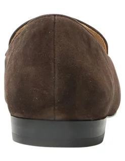 Marcs Tuxedo Suede Loafers in Chocolate