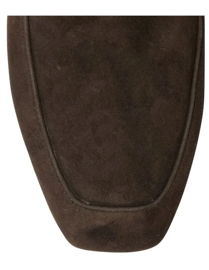 Marcs Tuxedo Suede Loafers in Chocolate