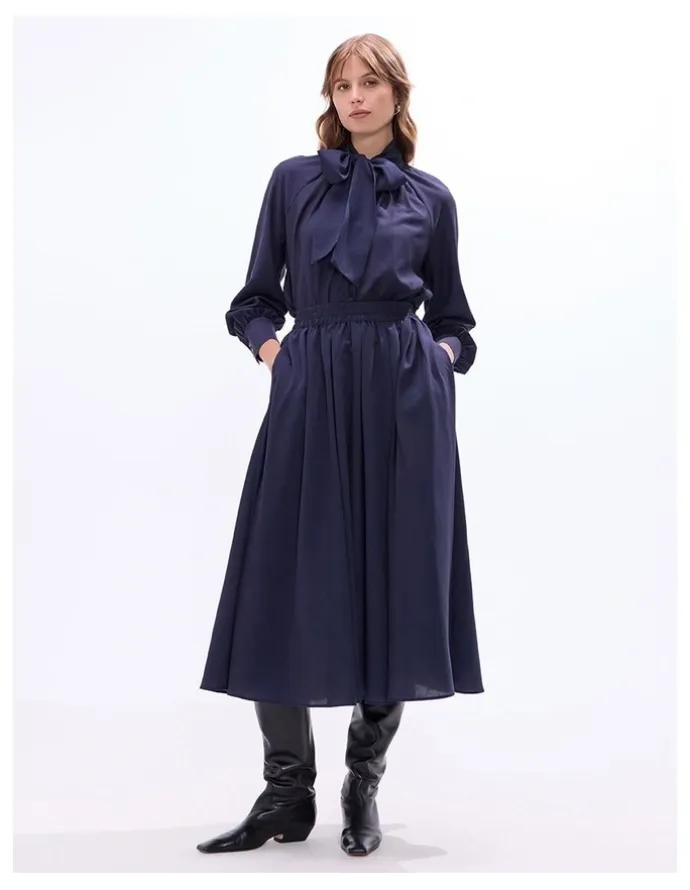 Marcs Twilight Midi Skirt in Navy