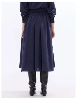 Marcs Twilight Midi Skirt in Navy