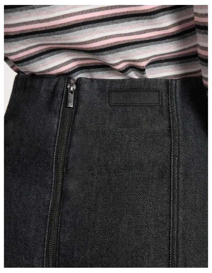 Marcs Venice Denim Mini Skirt in Washed Black