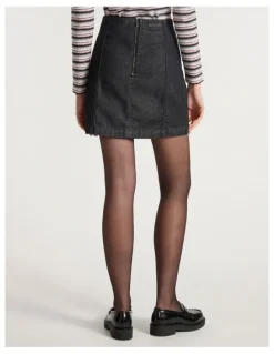 Marcs Venice Denim Mini Skirt in Washed Black