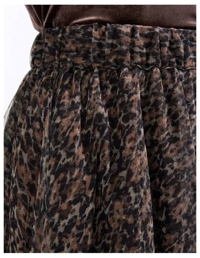 Marcs Wild About You Tulle Skirt in Brown Multi