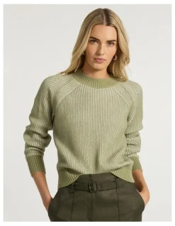 Marcs Danon Contrast Knit in Ivory/Khaki