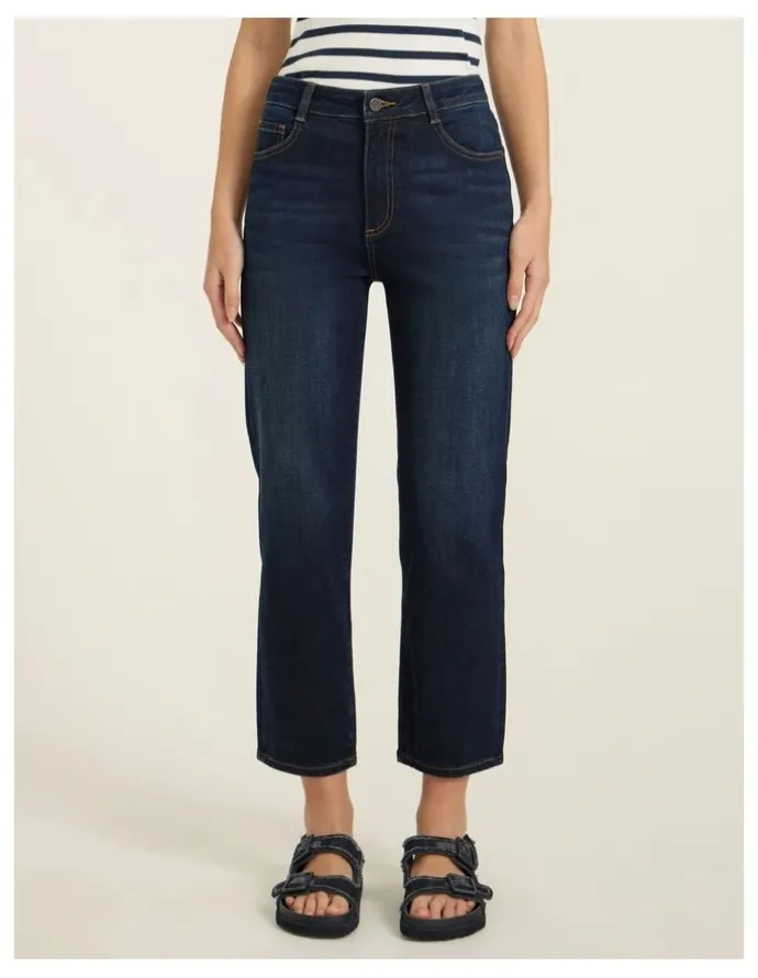 Marcs Girlfriend Straight Leg Jean in Deep Sea Blue