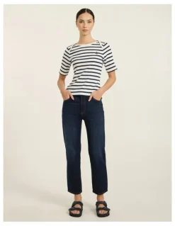 Marcs Girlfriend Straight Leg Jean in Deep Sea Blue