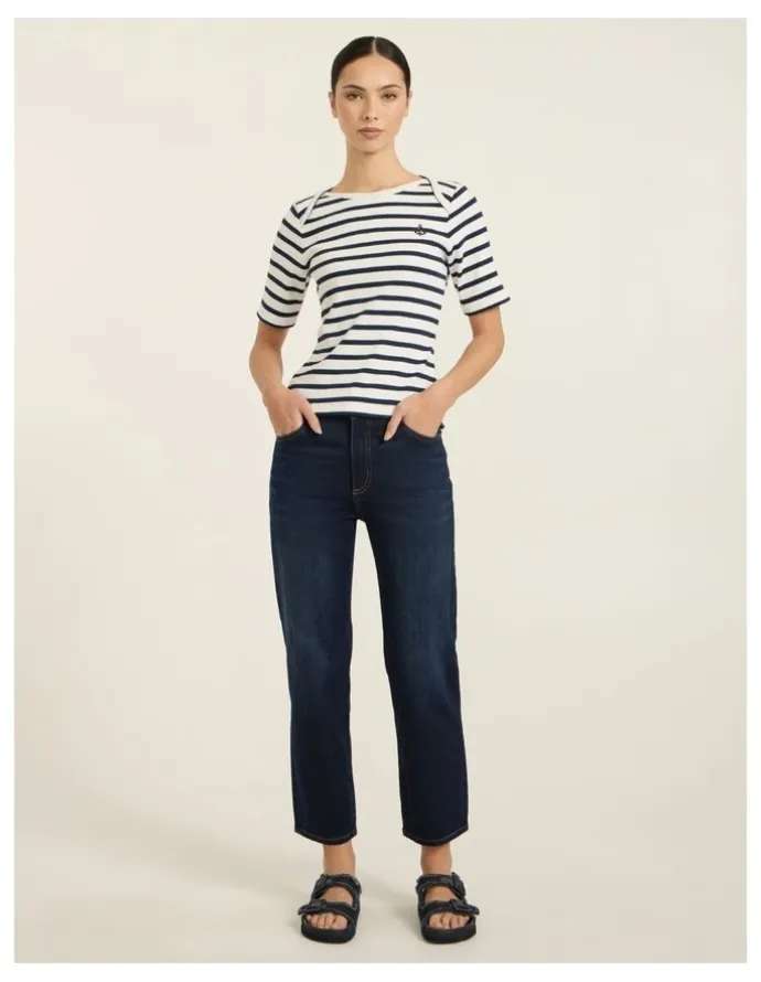 Marcs Girlfriend Straight Leg Jean in Deep Sea Blue