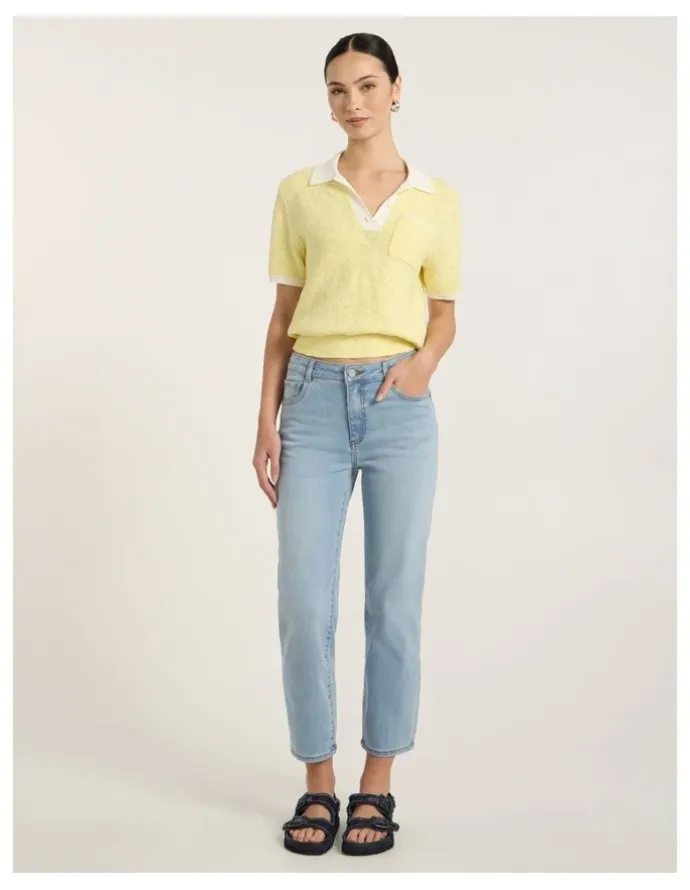 Marcs Girlfriend Straight Leg Jean in Boat Blue