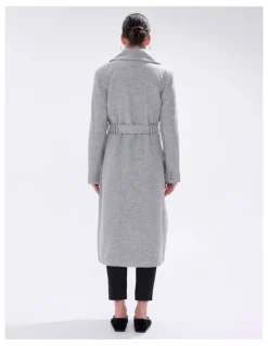 Marcs Isabella Felted Wool Coat in Grey Melange