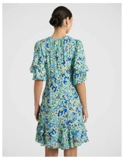 Marcs Mary Poppies Dress in Blue Multi