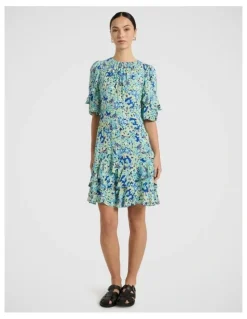 Marcs Mary Poppies Dress in Blue Multi