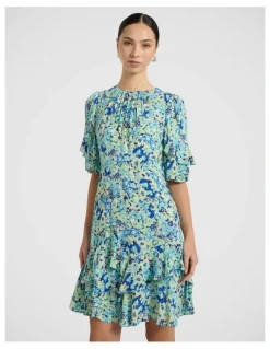 Marcs Mary Poppies Dress in Blue Multi