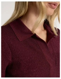 Marcs New York Minute Knit Dress in Ruby Port