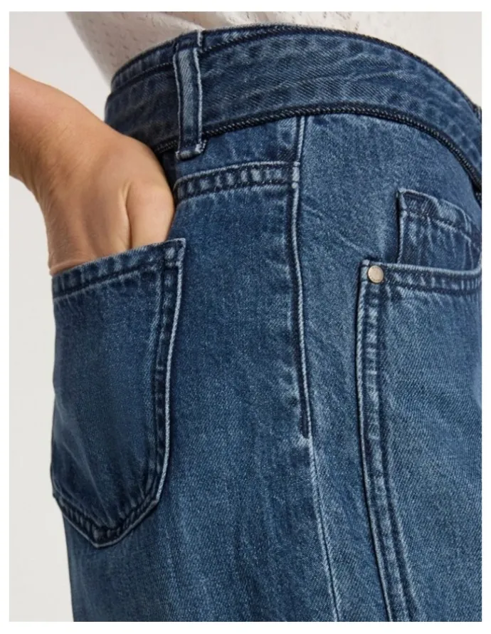 Marcs Paolo Wide Leg Jean in Mid Wash