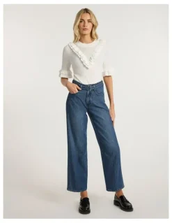 Marcs Paolo Wide Leg Jean in Mid Wash