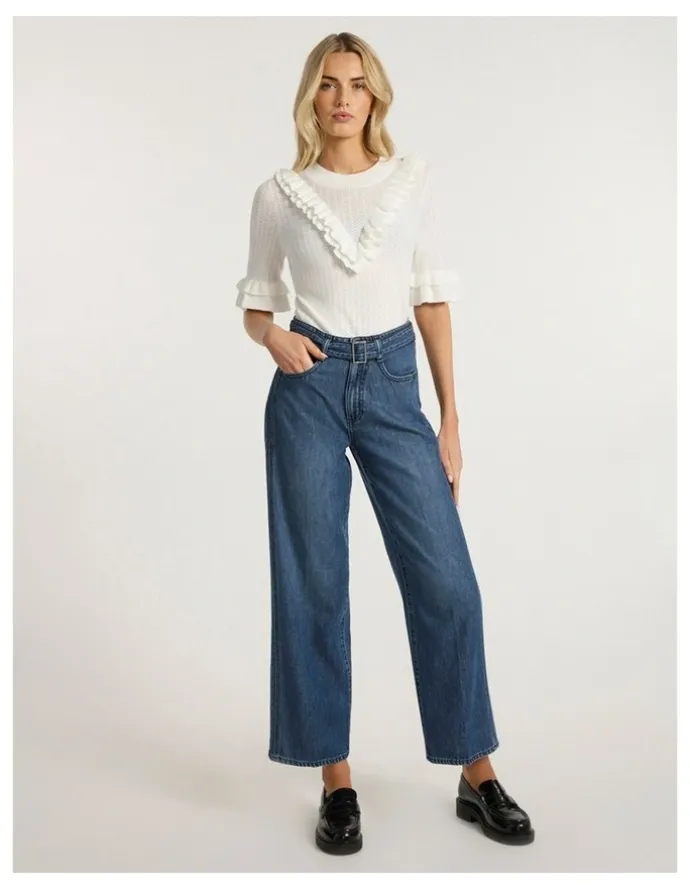 Marcs Paolo Wide Leg Jean in Mid Wash