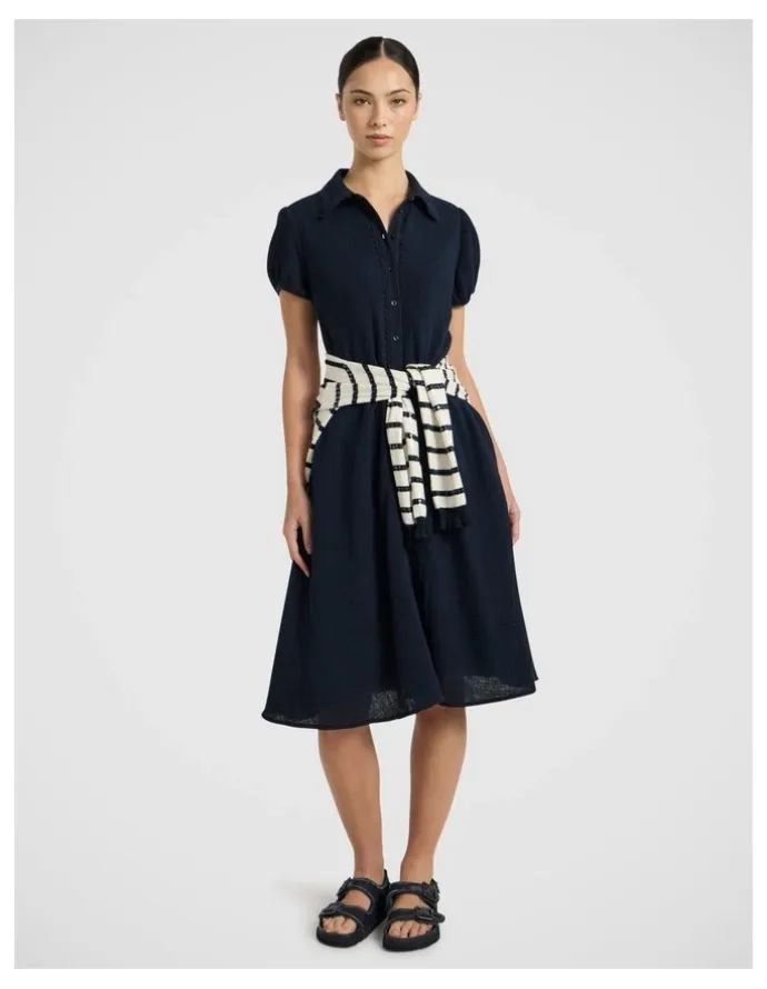 Marcs Patrick Midi Shirt Dress in Navy