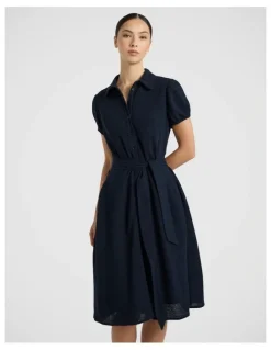 Marcs Patrick Midi Shirt Dress in Navy