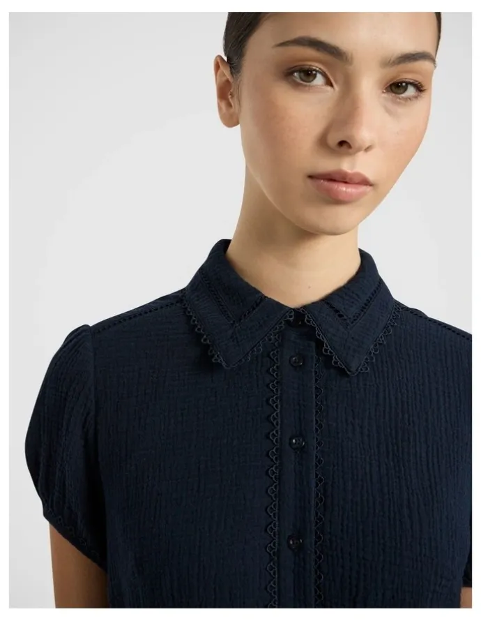 Marcs Patrick Midi Shirt Dress in Navy