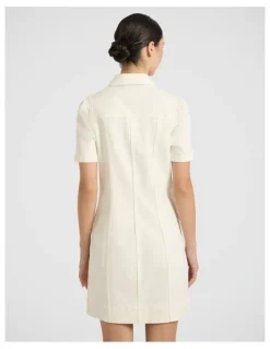Marcs Queenie Denim Dress in Ivory