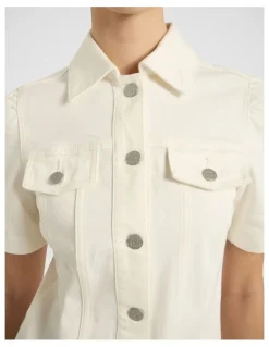 Marcs Queenie Denim Dress in Ivory