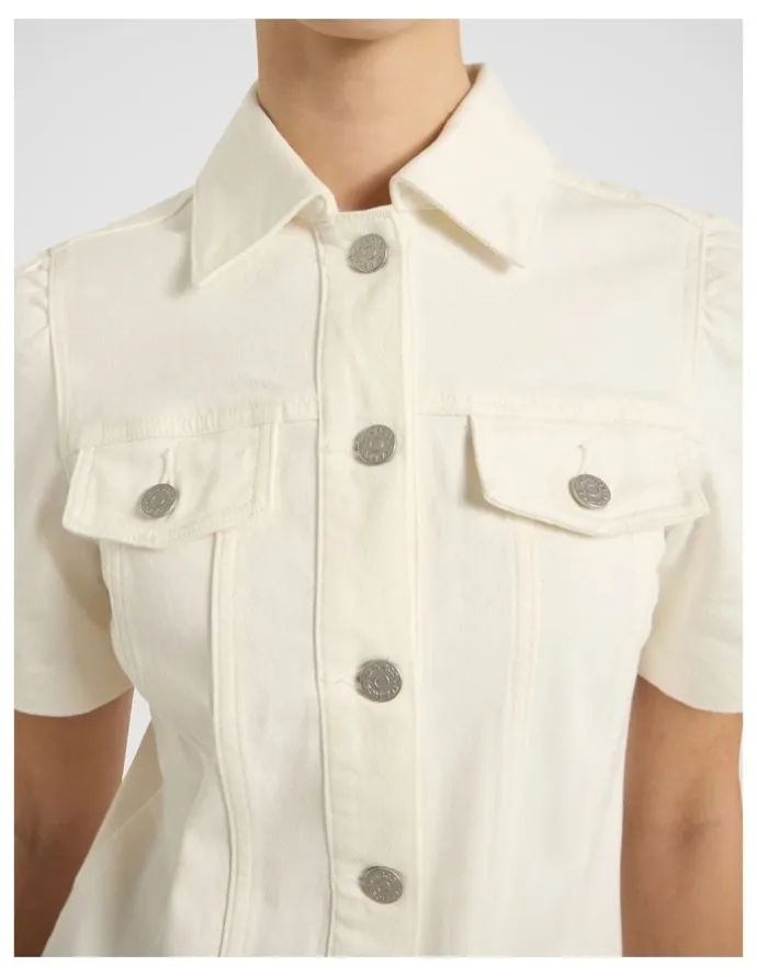 Marcs Queenie Denim Dress in Ivory