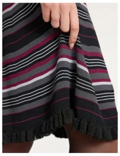 Marcs Secret Agent Knit Dress in Black Stripe