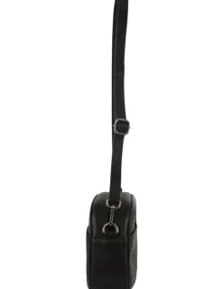 Milleni Ladies Genuine Leather Cross-Body Bag/Clutch in Black