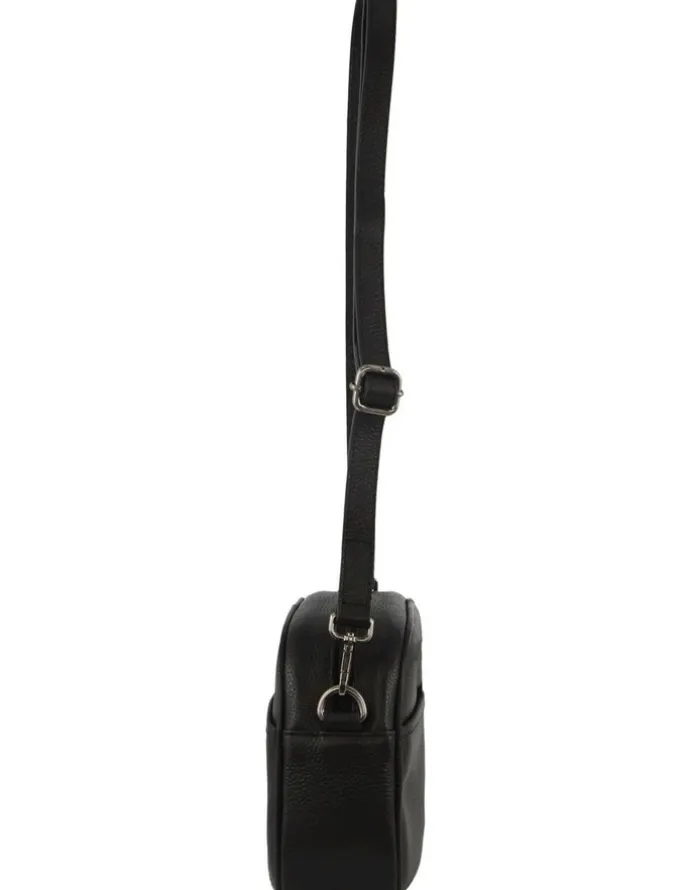Milleni Ladies Genuine Leather Cross-Body Bag/Clutch in Black