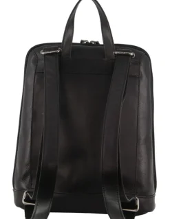 Milleni Nappa Leather Twin Zip Backpack in Black