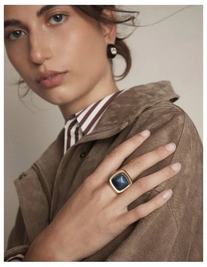 Mimco Abundance Stone Ring in Cobalt