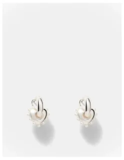 Mimco Adore Heart Hoop Earrings in Silver
