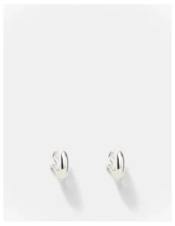Mimco Adore Heart Hoop Earrings in Silver