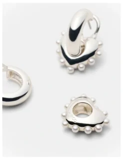 Mimco Adore Heart Hoop Earrings in Silver