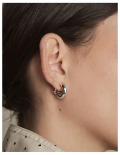 Mimco Adore Heart Hoop Earrings in Silver