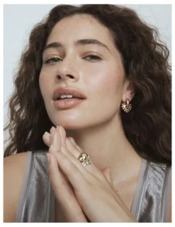 Mimco Adore Heart Hoop Earrings in Gold