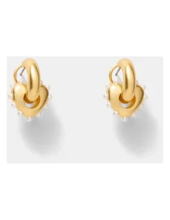 Mimco Adore Heart Hoop Earrings in Gold
