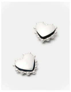 Mimco Adore Heart Stud Earrings in Silver