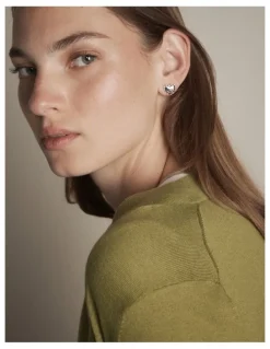 Mimco Adore Heart Stud Earrings in Silver