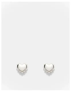 Mimco Adore Heart Stud Earrings in Silver