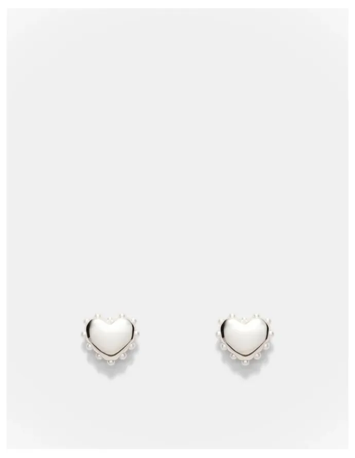 Mimco Adore Heart Stud Earrings in Silver