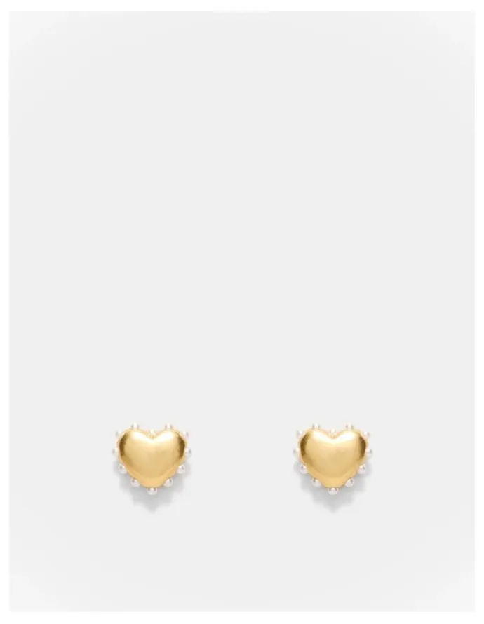 Mimco Adore Heart Stud Earrings in Gold