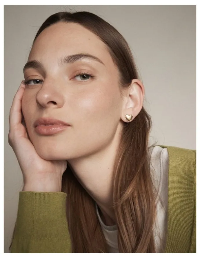 Mimco Adore Heart Stud Earrings in Gold