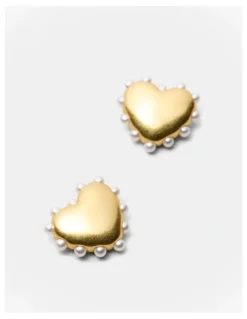Mimco Adore Heart Stud Earrings in Gold