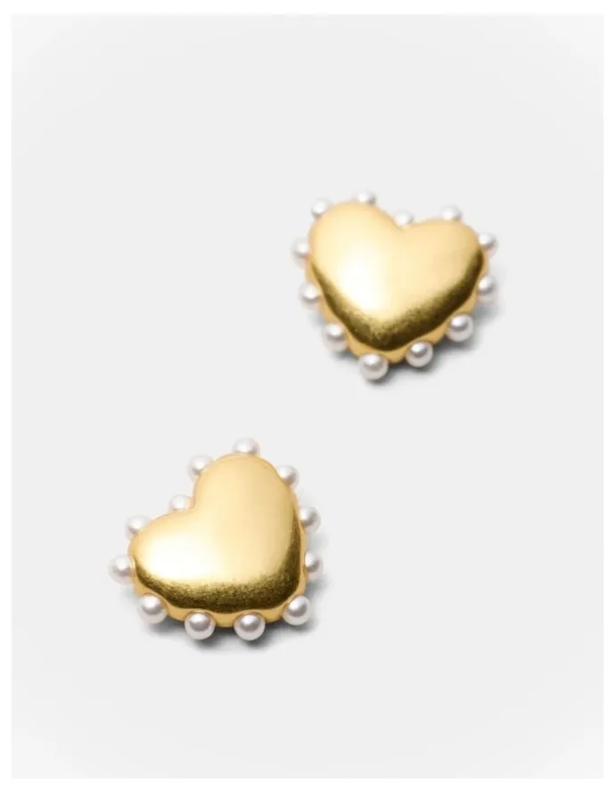 Mimco Adore Heart Stud Earrings in Gold