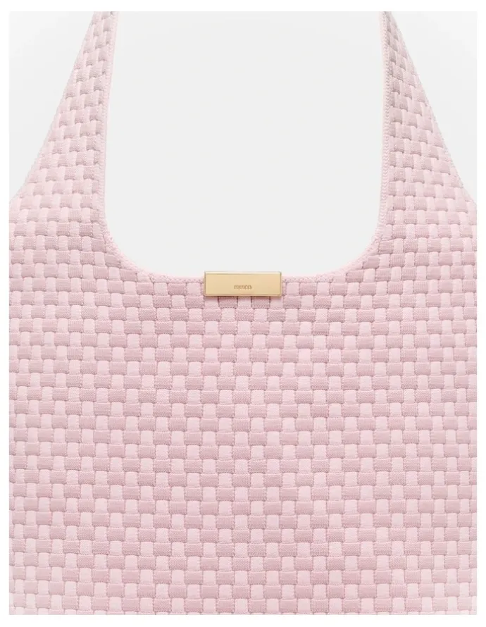 Mimco Amelie Basket Tote Bag in Pink Salt